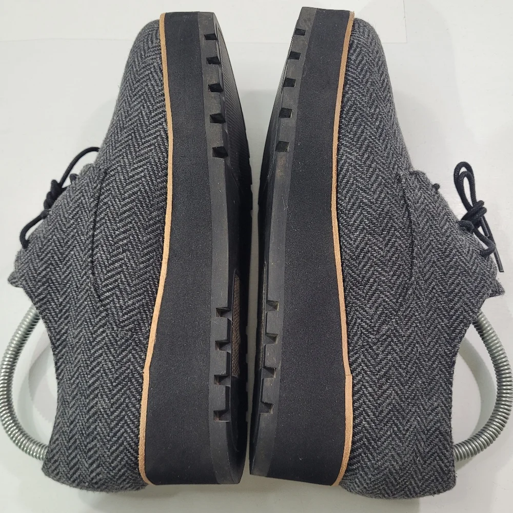EILEEN FISHER EDDY LACE UP PLATFORM TWEED HERRINGBONE OXFORD LOAFER SHOE 7.5 A11 - Picture 9 of 13